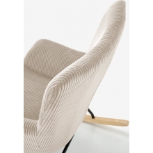 Fotel tapicerowany z funkcją kołyski Belmiro kremowy Halmar