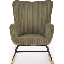 Fotel tapicerowany z funkcją kołyski Belmiro oliwkowy Halmar