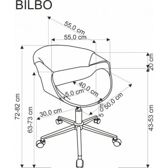 Krzesło obrotowe do biurka Bilbo czarny / orzech Halmar