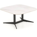 Stolik kwadratowy Borna 80x80cm biały marmur / czarny Halmar