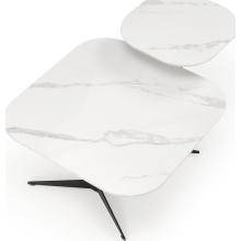 Stolik boczny kwadratowy Borna 50x50cm biały marmur / czarny Halmar