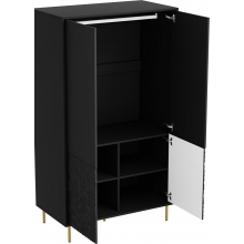 Szafa nowoczesna na nóżkach Bullet 185x90x53cm czarny / złoty Halmar