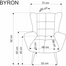 Fotel pikowany uszak Byron beżowy Halmar