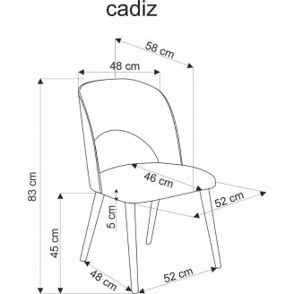 Krzesło drewniane tapicerowane Cadiz dąb naturalny / popiel Halmar