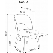 Krzesło drewniane tapicerowane Cadiz dąb naturalny / popiel Halmar