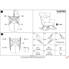 Fotel bujany tapicerowany Castro beżowy Halmar