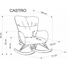 Fotel bujany tapicerowany Castro beżowy Halmar