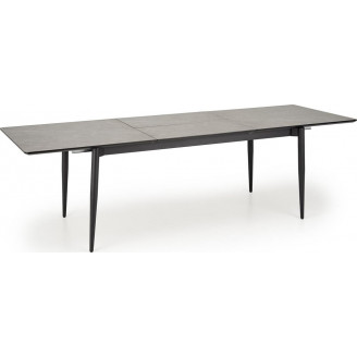Stół rozkładany Charles 180-260x90cm popielaty marmur / czarny Halmar