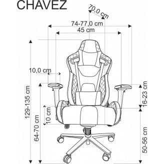 Fotel z regulacją dla gracza z ekoskóry Chavez czarny Halmar