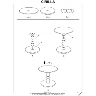 Stolik boczny okrągły na jednej nodze Cirilla 40cm biały Halmar