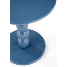 Stolik boczny okrągły na jednej nodze Cirilla 40cm niebieski Halmar