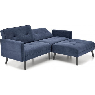 Sofa narożna rozkładana na nóżkach Cornelius 200x167cm niebieska Halmar