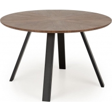 Stół okrągły fornirowany Danilo 120cm orzech / czarny Halmar