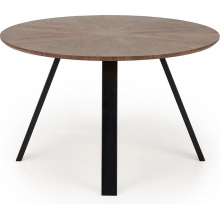 Stół okrągły fornirowany Danilo 120cm orzech / czarny Halmar