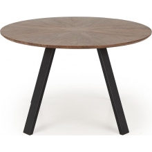 Stół okrągły fornirowany Danilo 120cm orzech / czarny Halmar