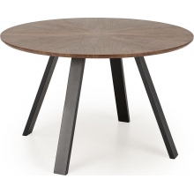 Stół okrągły fornirowany Danilo 120cm orzech / czarny Halmar