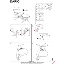 Fotel z podnóżkiem i funkcją kołyski Dario popiel Halmar