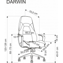 Fotel gabinetowy z ekoskóry Darwin cappuccino Halmar