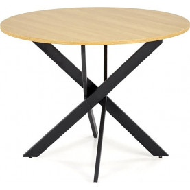 Stół okrągły loft Edgar 100cm dąb złoty / czarny Halmar 2