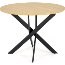 Stół okrągły loft Edgar 100cm dąb złoty / czarny Halmar