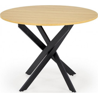 Stół okrągły loft Edgar 100cm dąb złoty / czarny Halmar