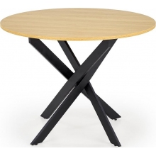 Stół okrągły loft Edgar 100cm dąb złoty / czarny Halmar