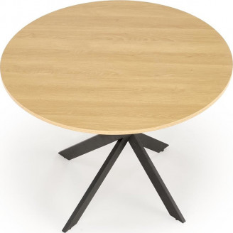 Stół okrągły loft Edgar 100cm dąb złoty / czarny Halmar