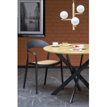 Stół okrągły loft Edgar 100cm dąb złoty / czarny Halmar