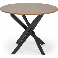 Stół okrągły Edgar 100cm orzech / czarny Halmar
