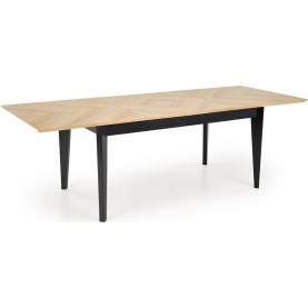 Stół rozkładany w jodełkę Edmondo 160-240x90cm dąb naturalny / czarny Halmar 2