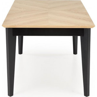 Stół rozkładany w jodełkę Edmondo 160-240x90cm dąb naturalny / czarny Halmar