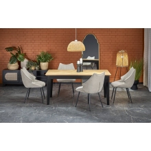 Stół rozkładany w jodełkę Edmondo 160-240x90cm dąb naturalny / czarny Halmar