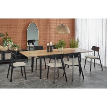 Stół rozkładany w jodełkę Edmondo 160-240x90cm dąb naturalny / czarny Halmar