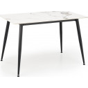 Stół glamour Emilio 120x70cm biały marmur / czarny Halmar