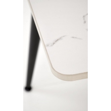 Stół glamour Emilio 120x70cm biały marmur / czarny Halmar