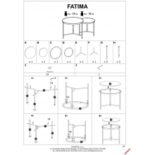 Zestaw stolików okrągłych Fatima biały marmur / złoty Halmar