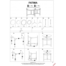 Zestaw stolików okrągłych Fatima czarny marmur / złoty Halmar