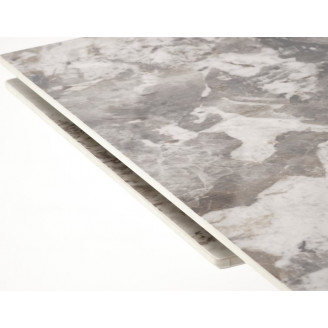 Stół rozkładany na jednej nodze Fernando 160-240x92cm biały marmur / czarny Halmar