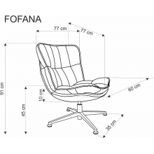 Fotel wypoczynkowy obrotowy Fofana kremowy Halmar