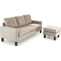 Sofa 3 osobowa z podnóżkiem Gerson 180cm beżowa Halmar