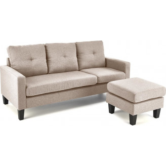 Sofa 3 osobowa z podnóżkiem Gerson 180cm beżowa Halmar