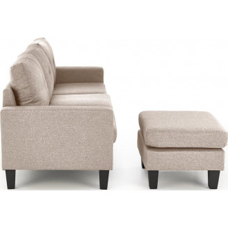 Sofa 3 osobowa z podnóżkiem Gerson 180cm beżowa Halmar