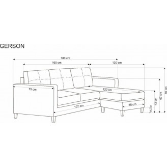 Sofa 3 osobowa z podnóżkiem Gerson 180cm beżowa Halmar