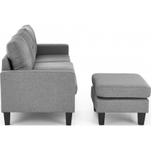 Sofa 3 osobowa z podnóżkiem Gerson 180cm popiel Halmar