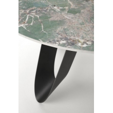 Stół okrągły Giovani 135cm zielony marmur / czarny Halmar