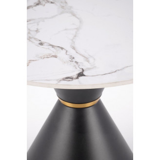 Stolik boczny klepsydra Goretti 60cm biały marmur / czarny Halmar