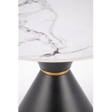 Stolik boczny klepsydra Goretti 60cm biały marmur / czarny Halmar