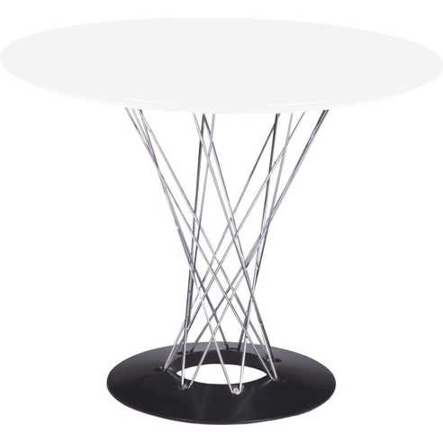 Stół okrągły na jednej nodze Cyklon 100 biały/chrom D2.Design do salonu, kuchni i jadalni.