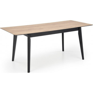 Stół rozkładany loft Guilian 140-180x80cm dąb wotan / czarny Halmar
