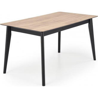 Stół rozkładany loft Guilian 140-180x80cm dąb wotan / czarny Halmar